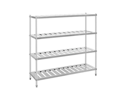 Bmax WES2360, Stainless Steel Slotted 4 Tiers Storage Shelf
