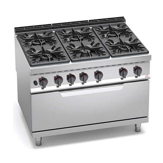 Berto's G9F6+T 6 Burners Gas Range With Gas Oven