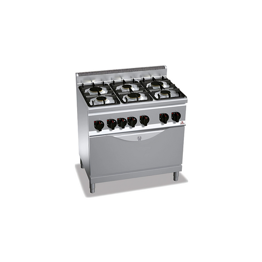 Berto's G6F6+T 6 Burners Gas Range With Oven
