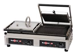 GECID6IO |GECID4IO | KRAMPOUZ PANINI GRILL Ribbed Top & Bottom Plates